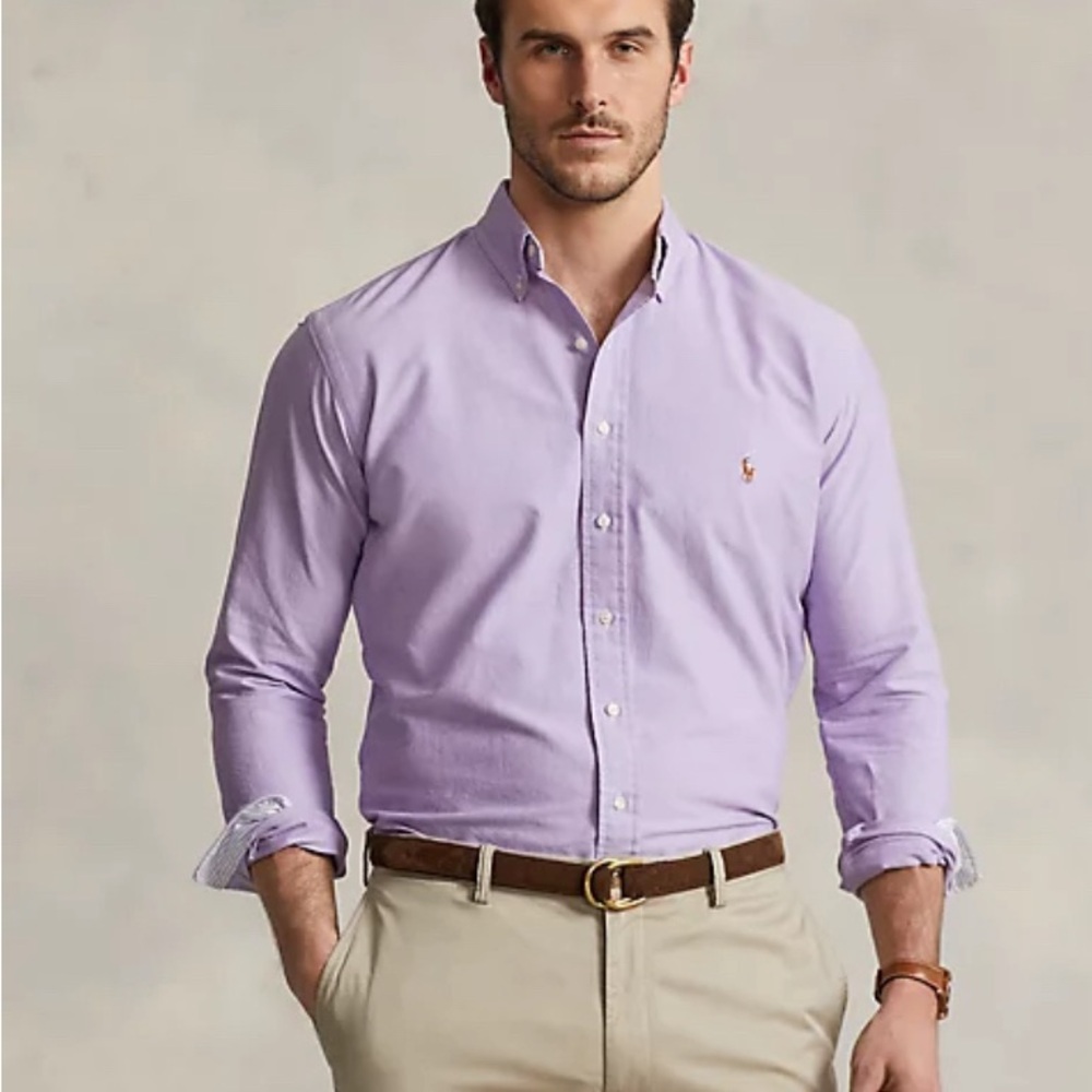 Polo by Ralph Lauren Casual Long Sleeve Oxford Shirt Purple XL